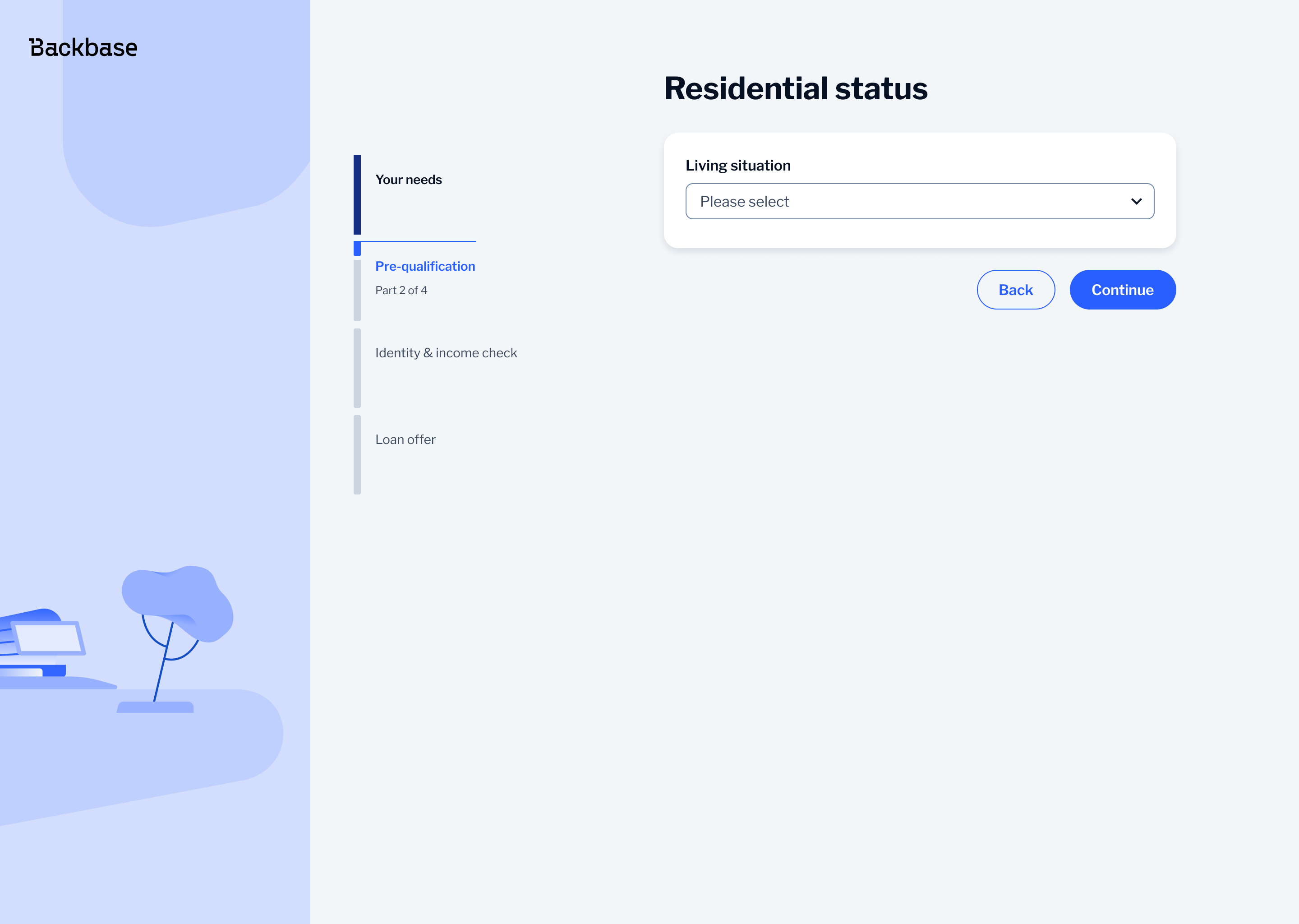 Residential status — living situation dropdown